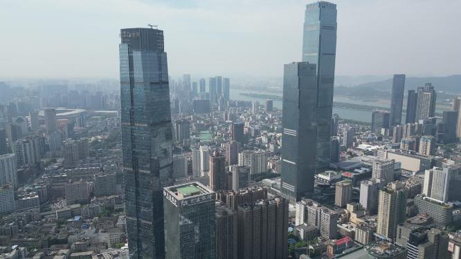 湖南长沙国金中心第一高楼航拍