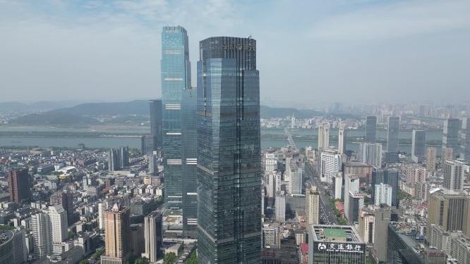 湖南长沙国金中心第一高楼航拍