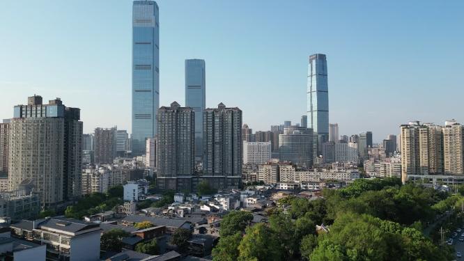 湖南长沙国金中心第一高楼航拍