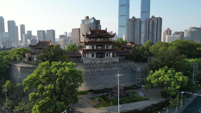 湖南长沙天心阁城市风光竖屏航拍