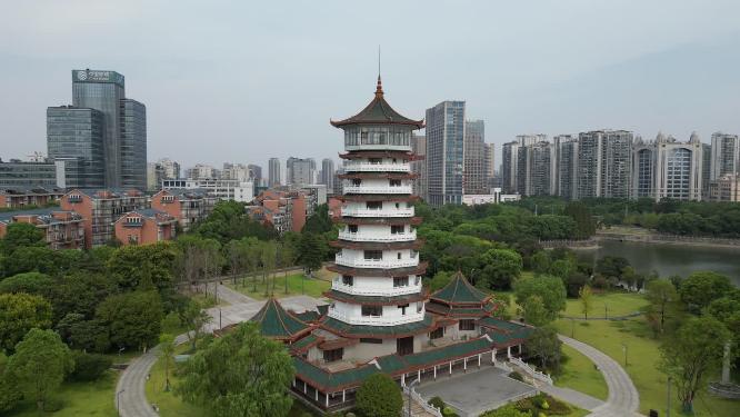 湖南长沙烈士公园航拍