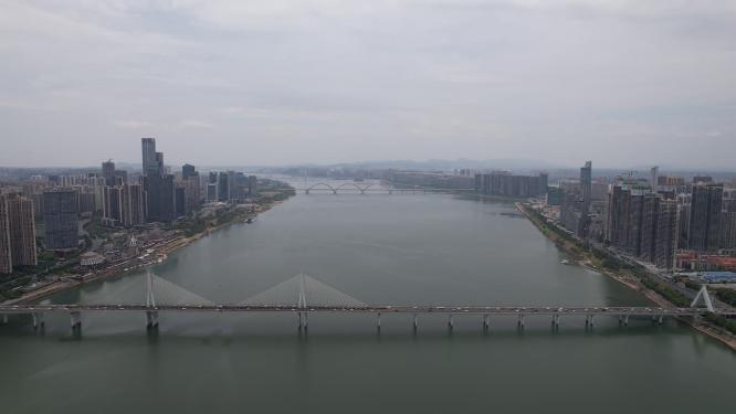 湖南长沙银盆岭大桥航拍