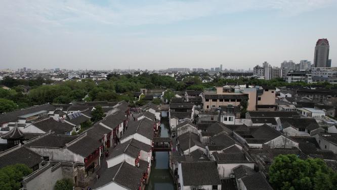 航拍江苏苏州山塘街4A景区