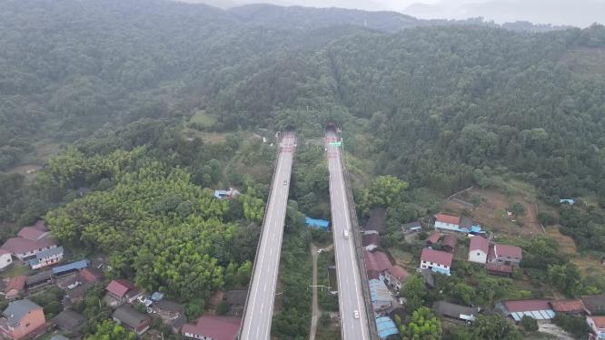 交通运输高速路隧道航拍