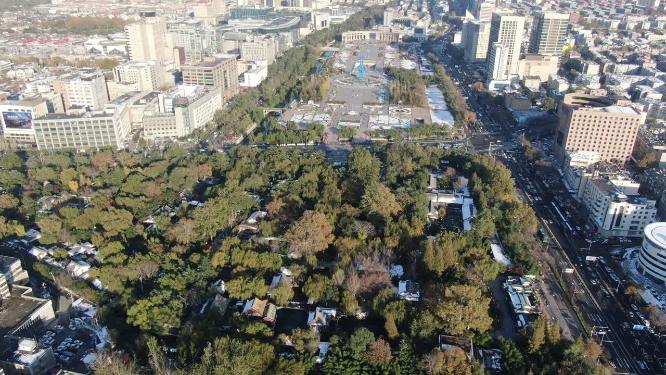 山东济南趵突泉5A景区航拍