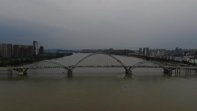 江西吉安赣江吉安大桥航拍