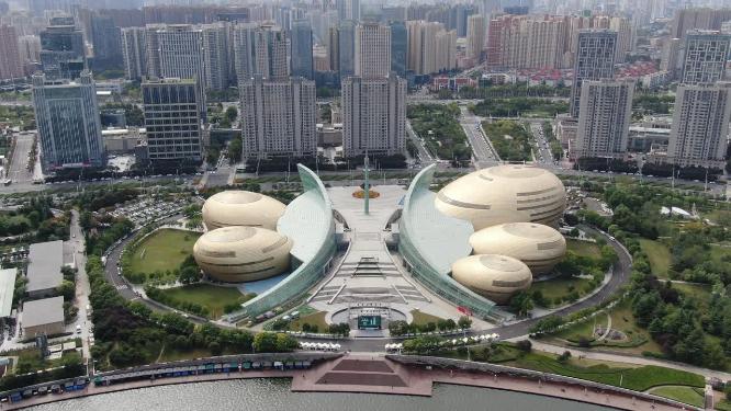 河南郑州文化艺术中心航拍