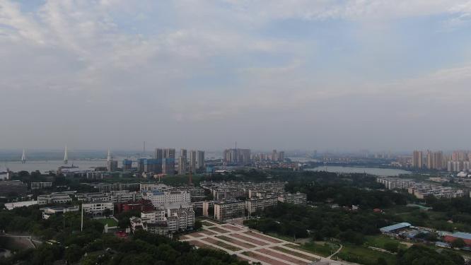湖南岳阳城市风光交通航拍