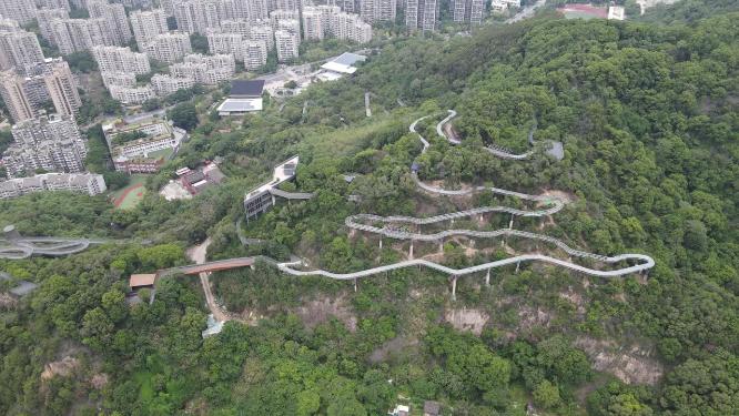 航拍福建福州网红打卡地福道