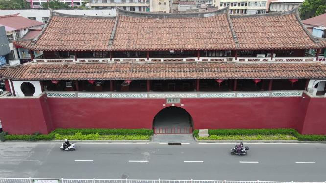 航拍福建莆田古谯门历史文化古建筑