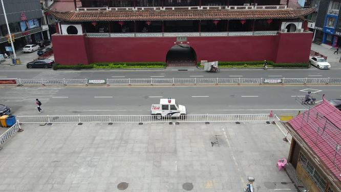 航拍福建莆田古谯门历史文化古建筑