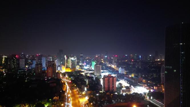 安徽合肥城市夜景航拍