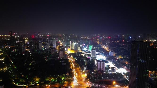 安徽合肥城市夜景航拍