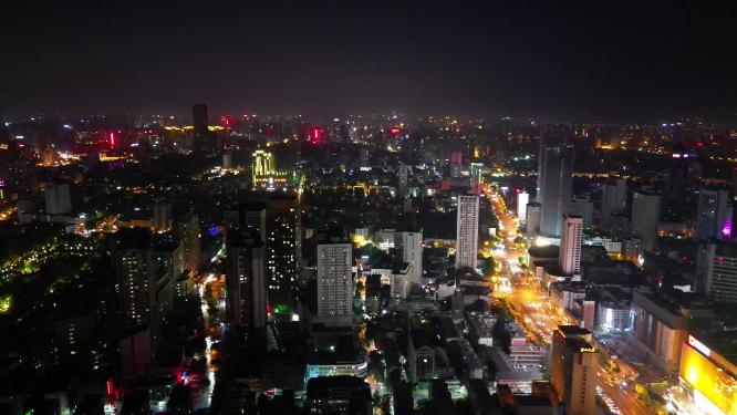 安徽合肥城市夜景航拍