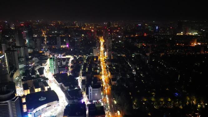 安徽合肥城市夜景航拍