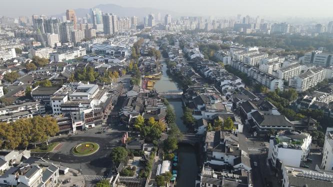 江苏南京秦淮河夫子庙旅游景点航拍