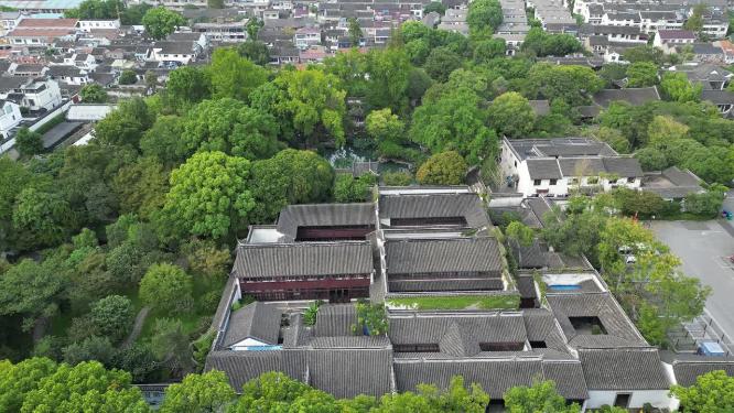 江苏苏州留园5A景区航拍