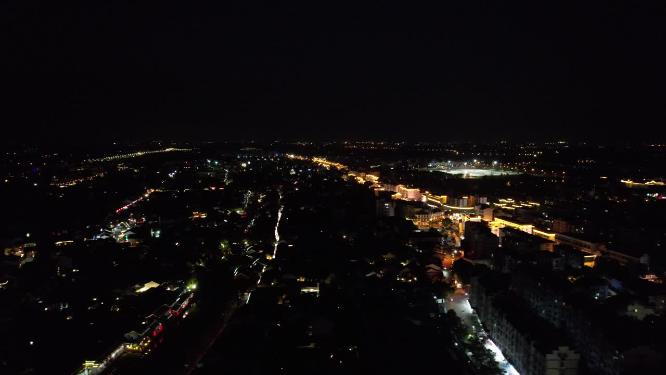 江苏西塘古镇5A景区夜景航拍