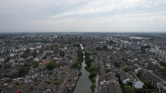 江苏西塘古镇5A景区江南水乡航拍