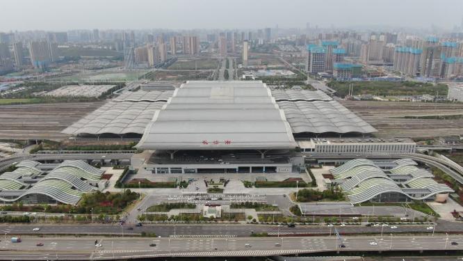 湖南长沙南站航拍