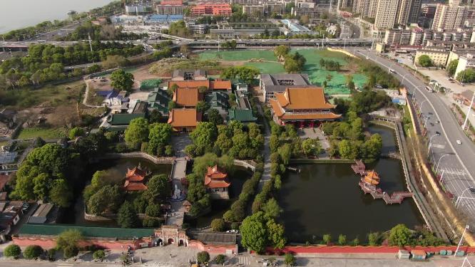 湖南长沙开福古寺古建筑航拍