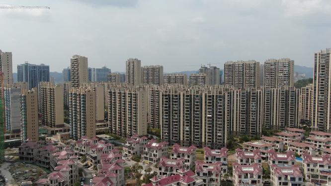 城市高楼小区住宅航拍