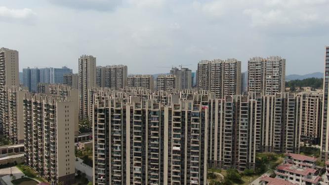城市高楼小区住宅航拍