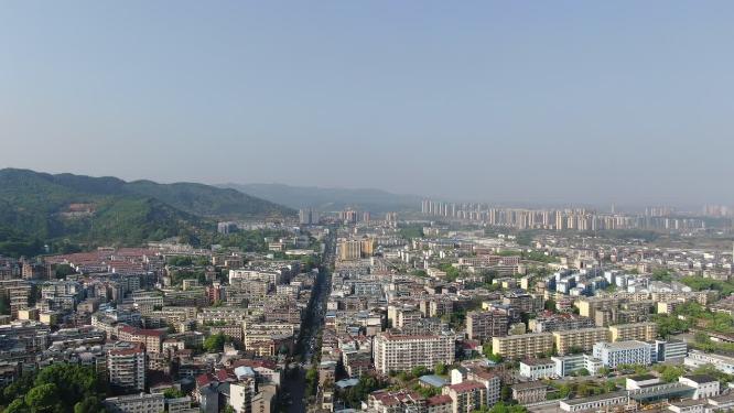 城市老城区破旧房屋住宅航拍