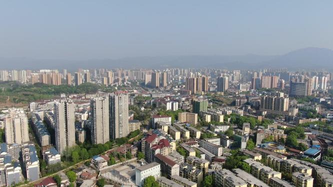 城市老城区破旧房屋住宅航拍
