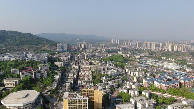 城市老城区破旧房屋住宅航拍