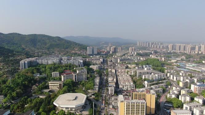 城市老城区破旧房屋住宅航拍