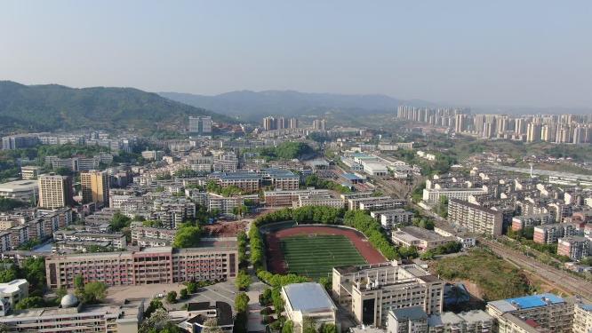 校园环境运动场航拍