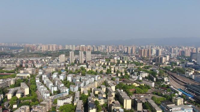 湖南怀化城市交通航拍