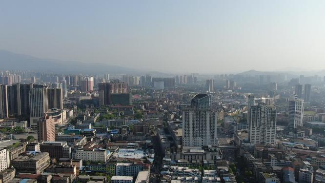 湖南怀化城市交通航拍