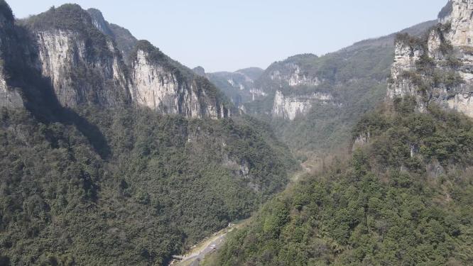 湖南湘西矮寨奇观5A景区航拍