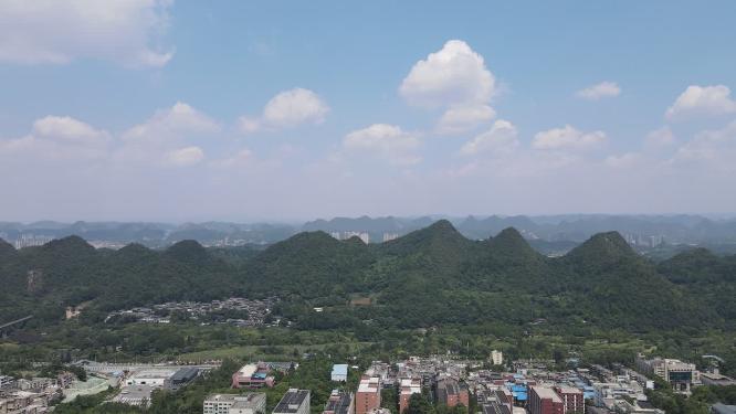 航拍贵阳花溪湿地公园