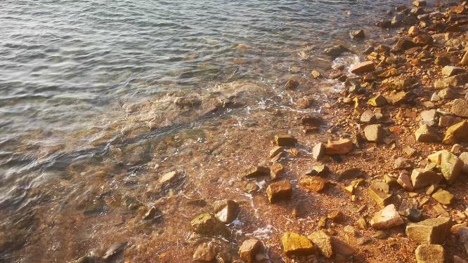 大海海浪沙滩自然风景航拍