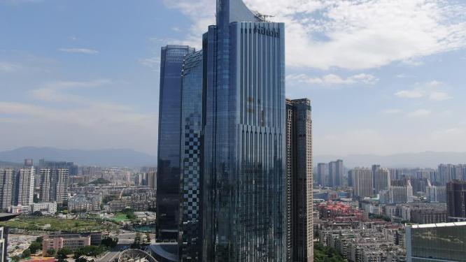 福建福州闽江高楼建筑航拍