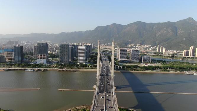 福建福州闽江桥梁航拍