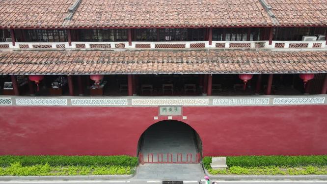 航拍福建莆田古谯门历史文化古建筑