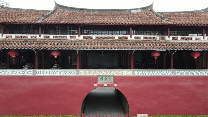 航拍福建莆田古谯门历史文化古建筑