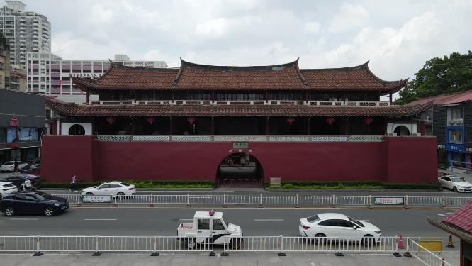 航拍福建莆田古谯门历史文化古建筑
