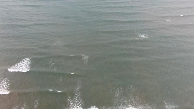大海海浪沙滩自然风景航拍