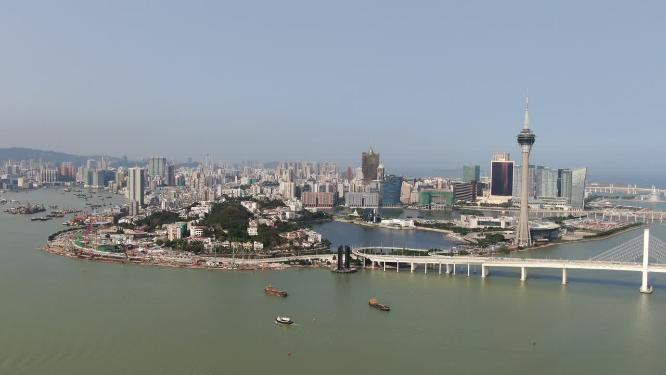 中国澳门城市风光航拍