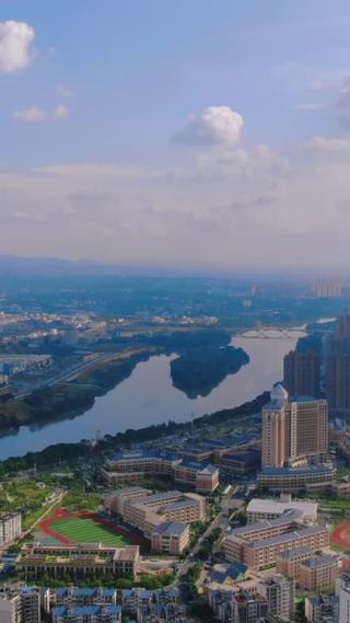 城市航拍广东东莞城市风光