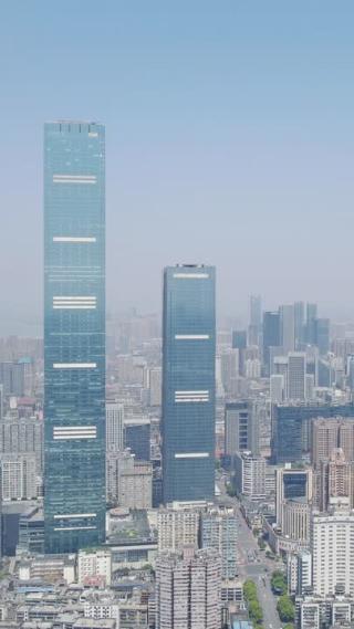 湖南长沙城市风光世贸大厦航拍