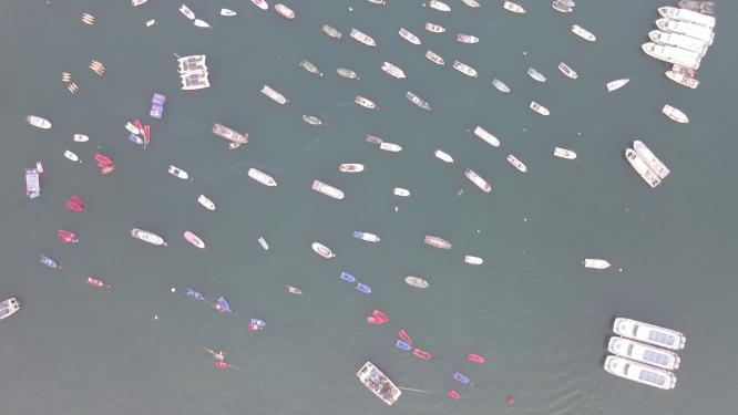 大海海浪沙滩自然风景航拍