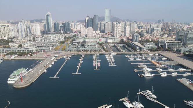 大海海浪沙滩自然风景航拍
