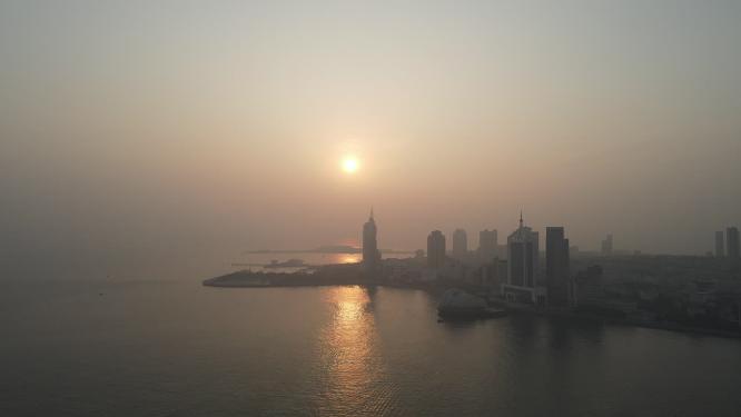 大海海洋渔船码头沙滩礁石航拍