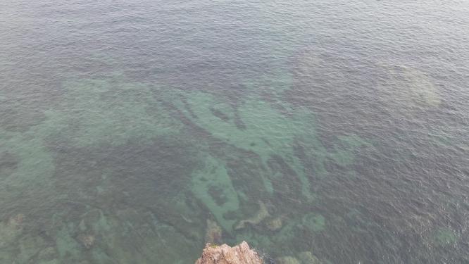 山东青岛海上石老人景区航拍